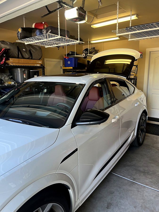 Audi SQ8 e-tron mid-install in a customer's garage