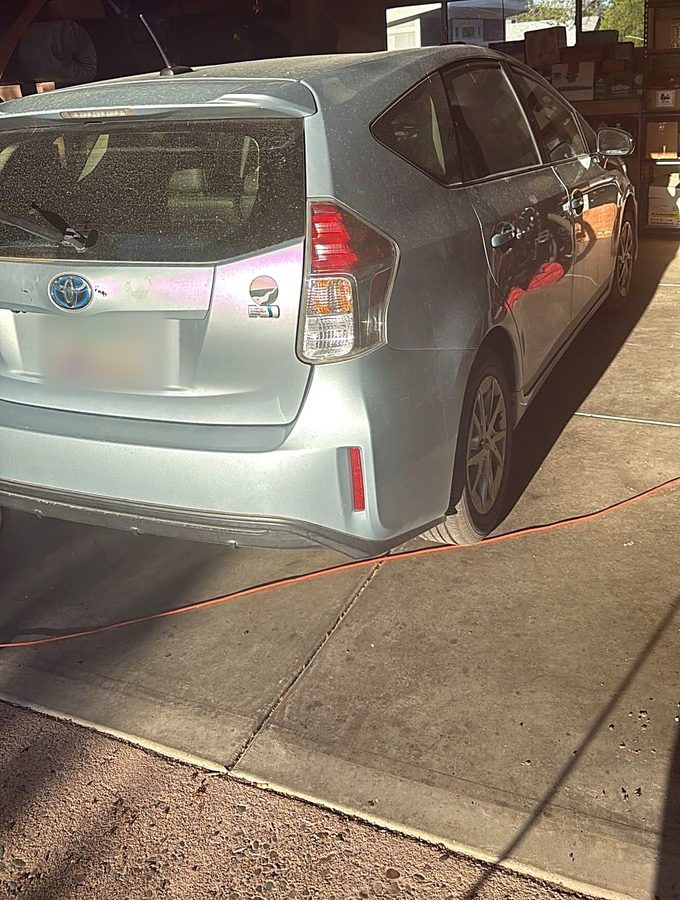Toyota Prius v before window tinting